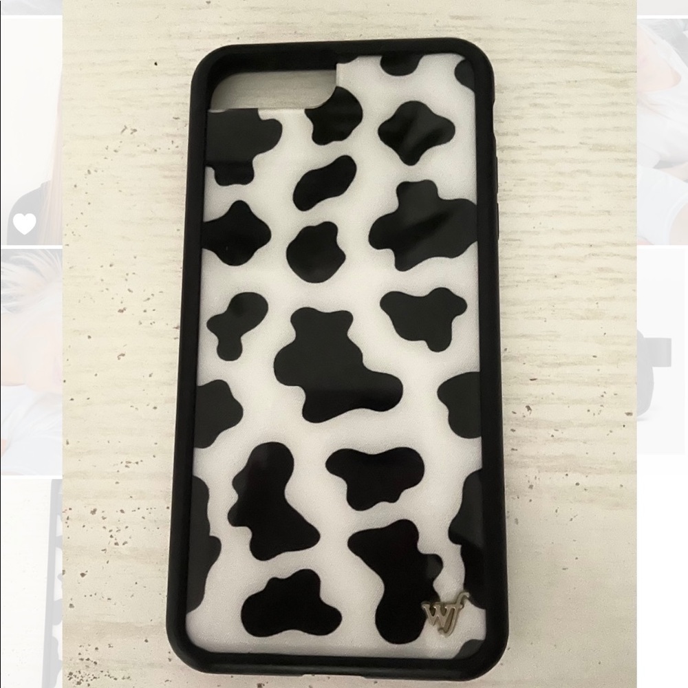 Wildflowers Black and White Cow Print Phone Case